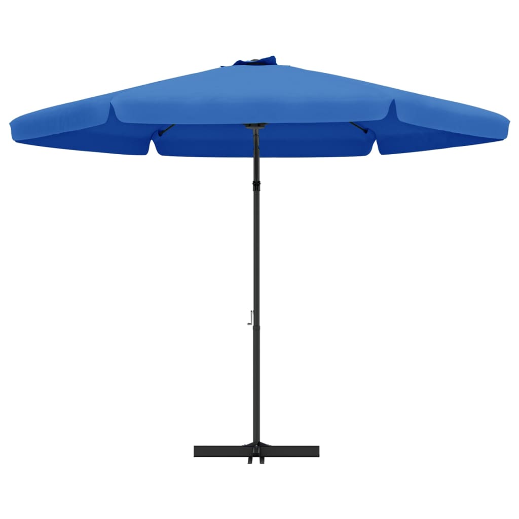 vidaXL Parasol d'extérieur avec mât en acier 300 cm Bleu azuré