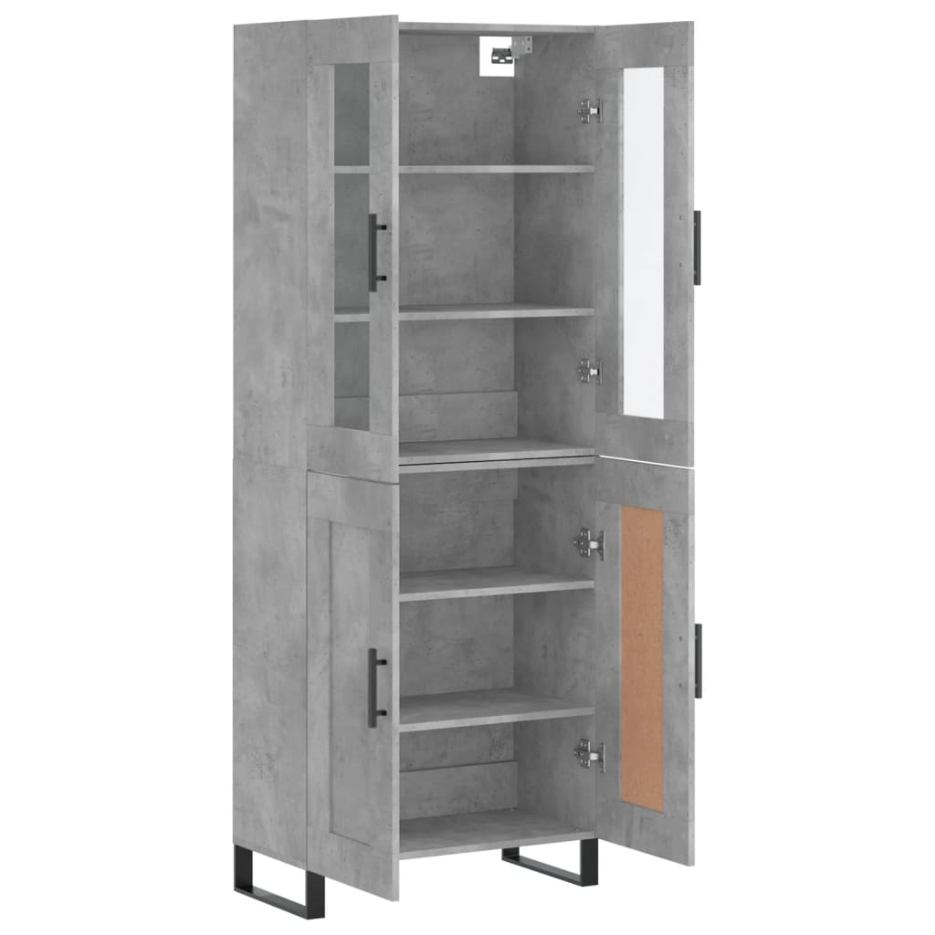 vidaXL Buffet haut Gris béton 69,5x34x180 cm Bois d'ingénierie