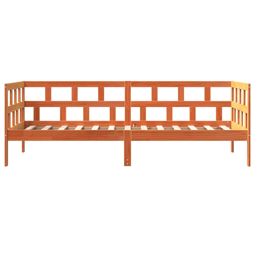 vidaXL Lit de jour sans matelas cire marron 80x200 cm bois pin massif