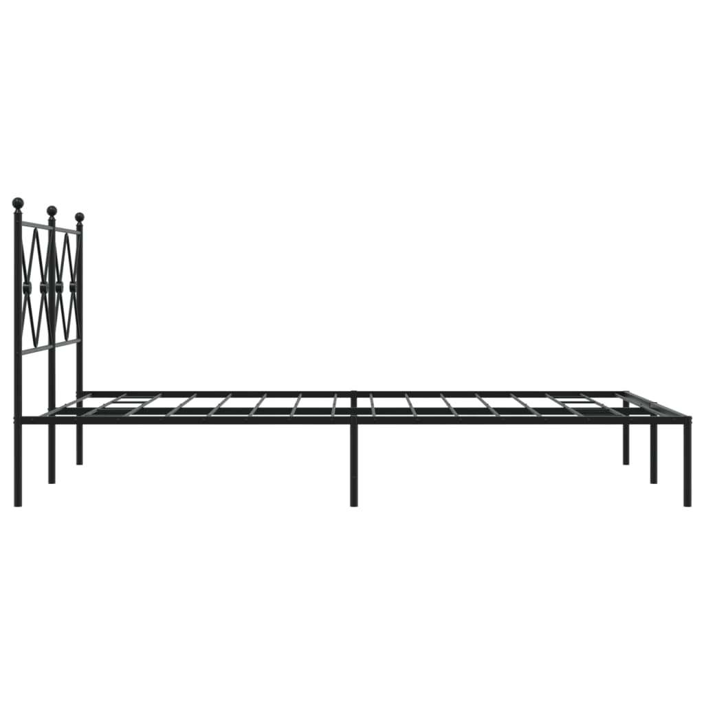 vidaXL Cadre de lit métal sans matelas avec tête de lit noir 120x200cm