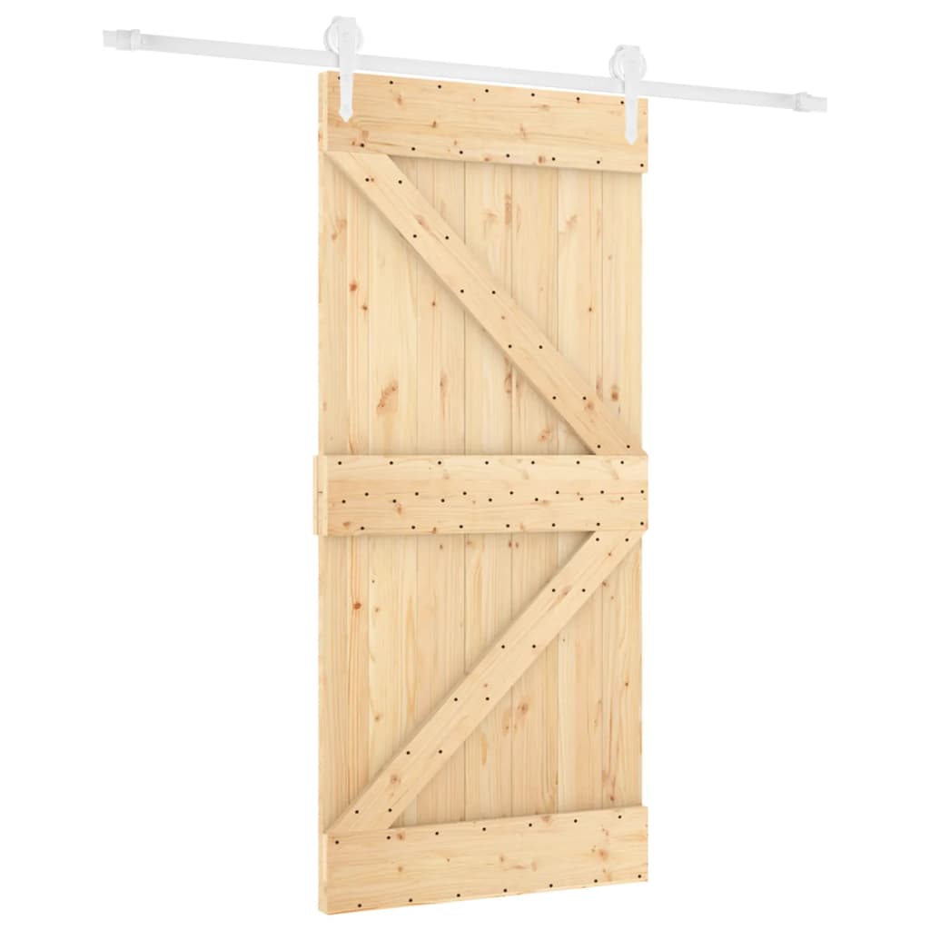 vidaXL Porte coulissante et kit de quincaillerie 90x210 cm pin massif