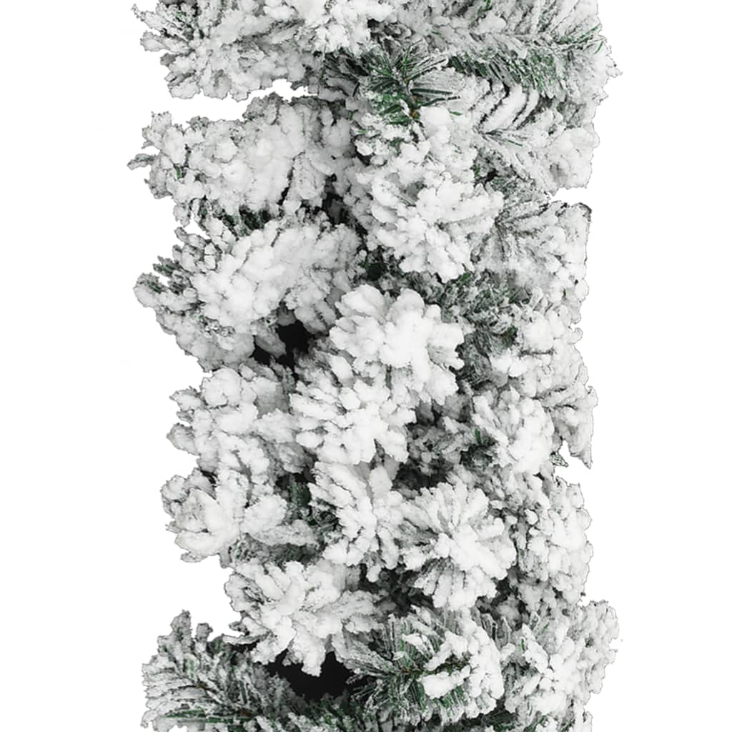 vidaXL Guirlande de Noël avec LED et neige floquée Vert 20 m PVC
