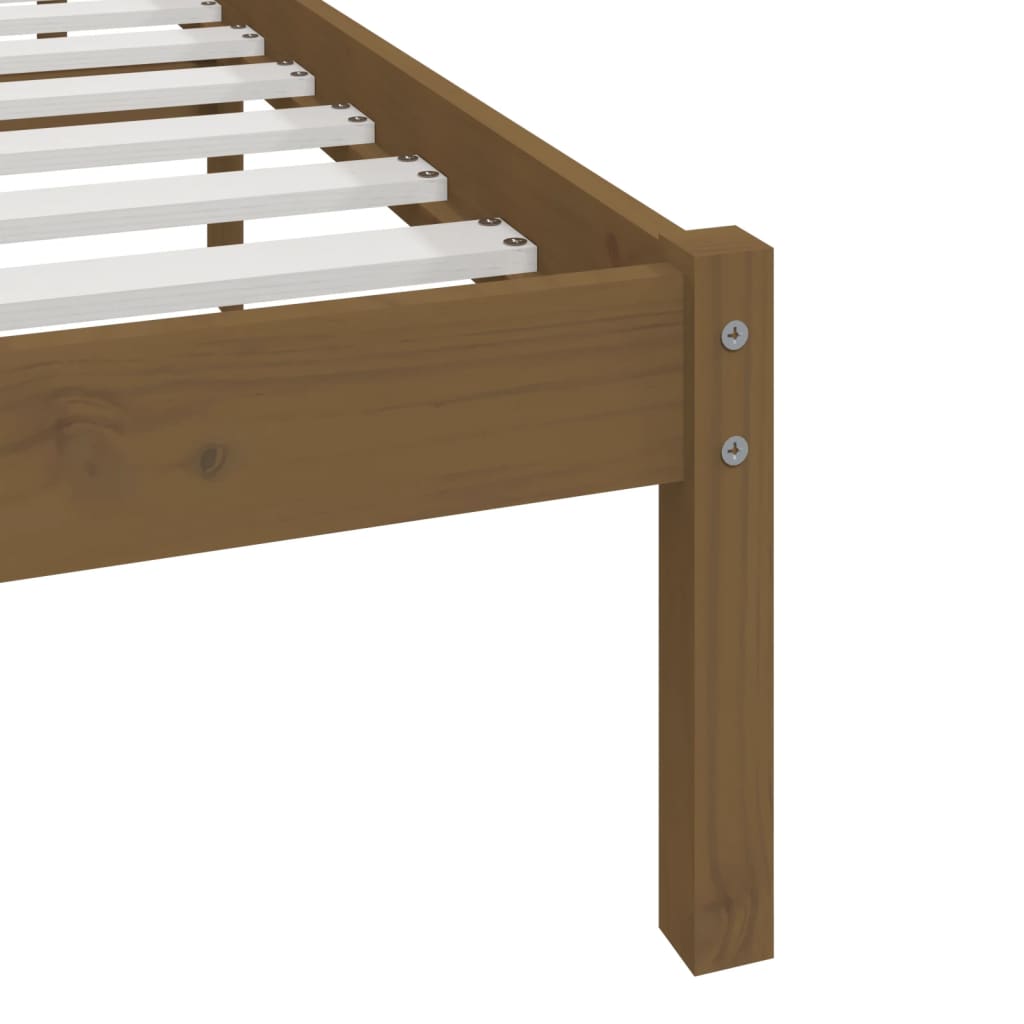 vidaXL Cadre de lit sans matelas marron miel pin massif 100x200 cm