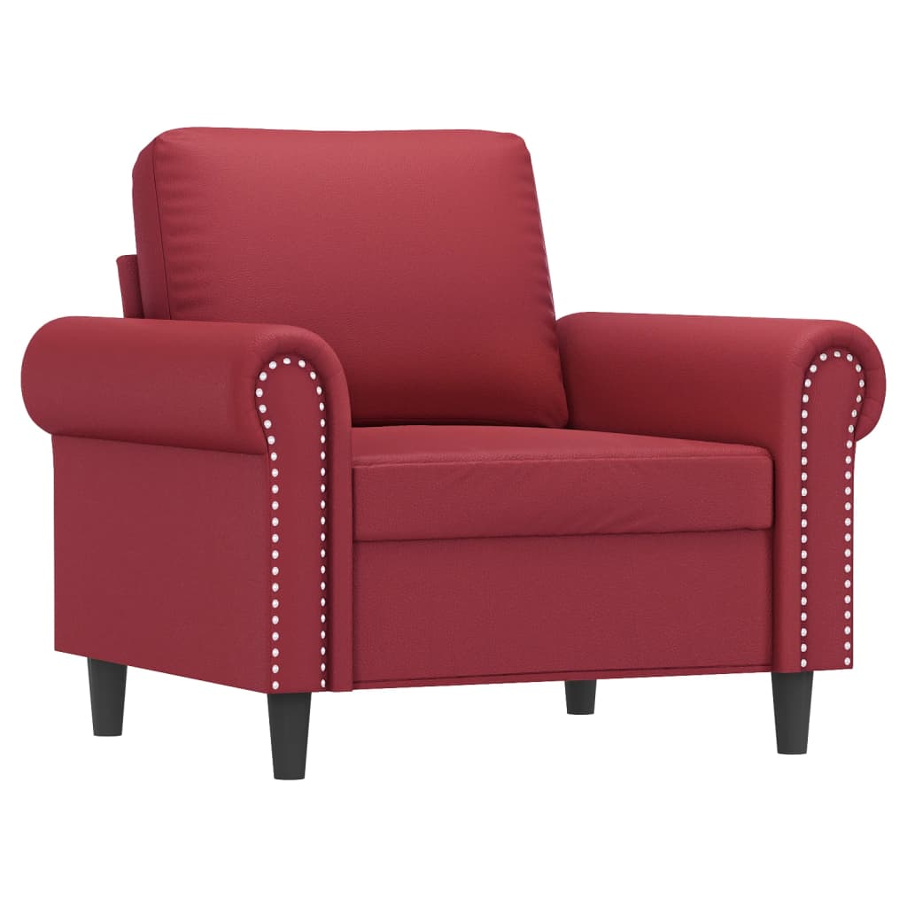 vidaXL Fauteuil Rouge bordeaux 60 cm Similicuir