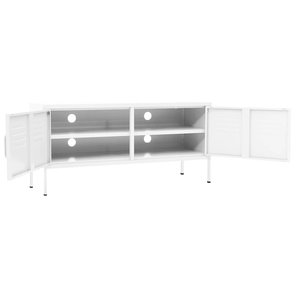 vidaXL Meuble TV Blanc 105x35x50 cm Acier