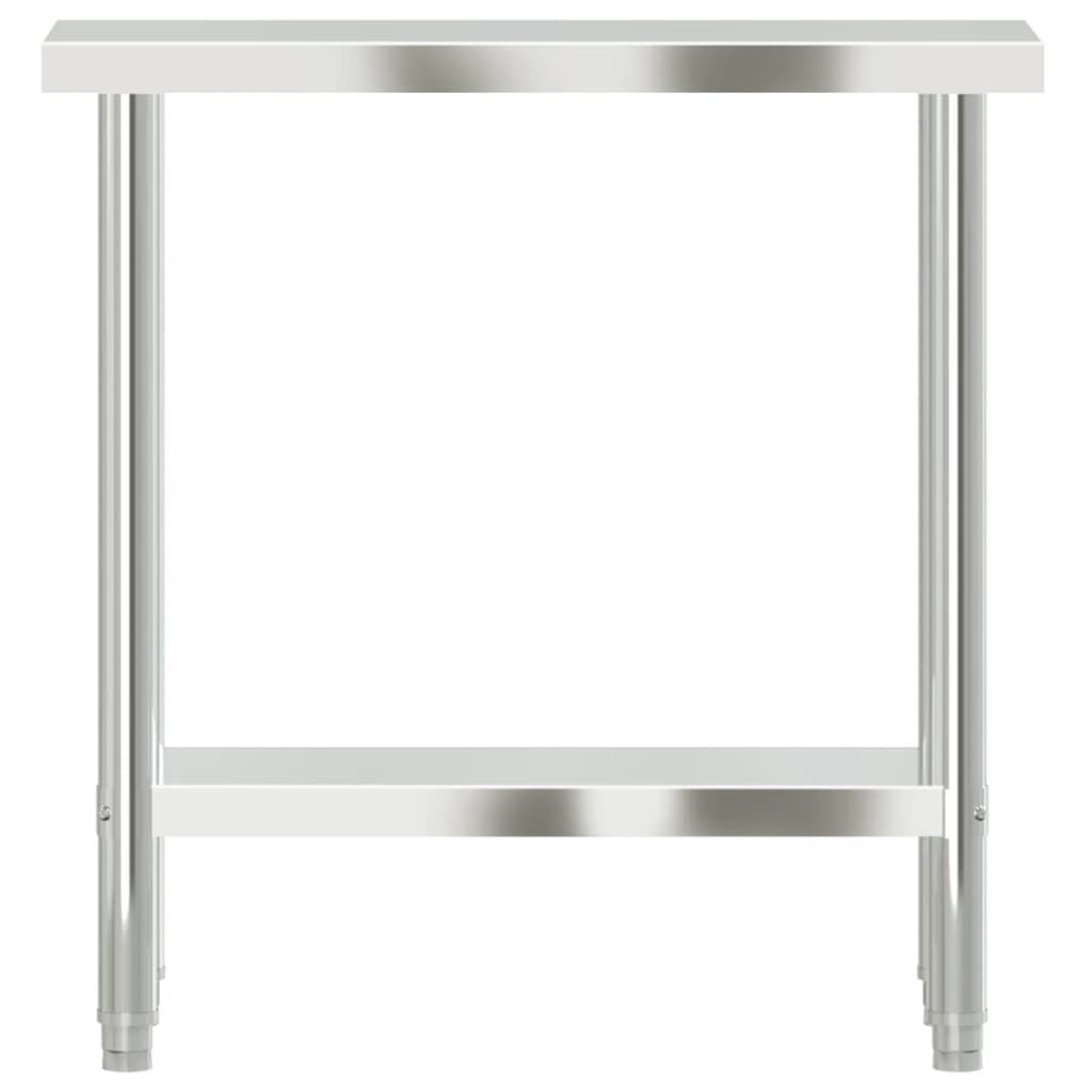 vidaXL Table de travail de cuisine 82,5x30x85 cm acier inoxydable