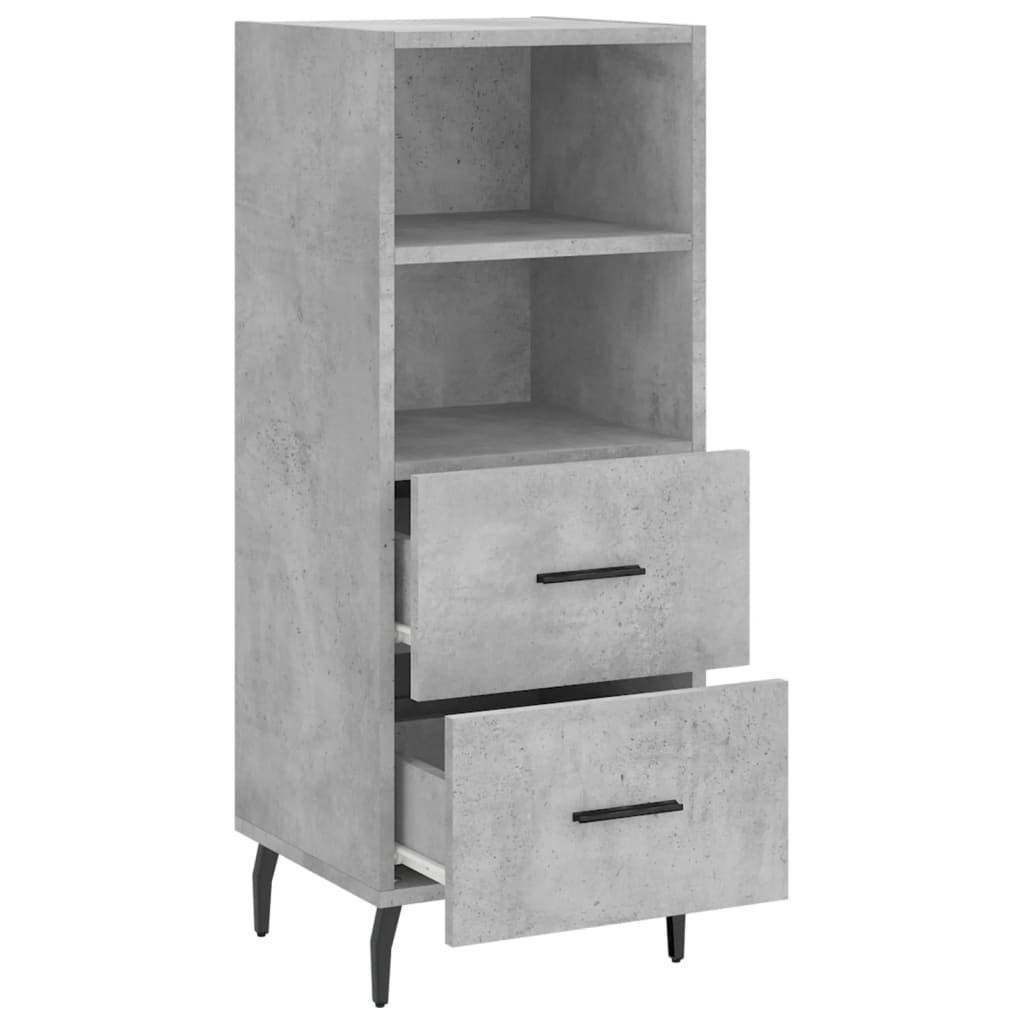 vidaXL Buffet Gris béton 34,5x34x90 cm Bois d'ingénierie