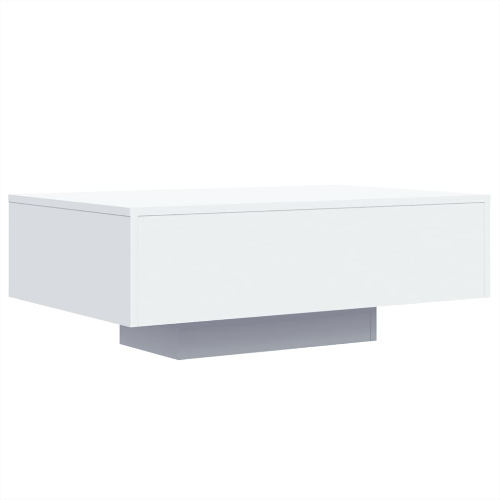 vidaXL Table basse avec lumières LED blanc 85x55x31 cm