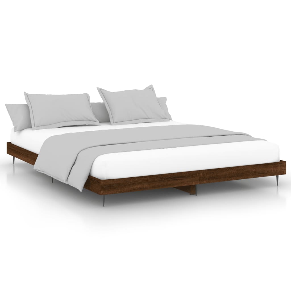 vidaXL Cadre de lit sans matelas chêne marron 160x200 cm