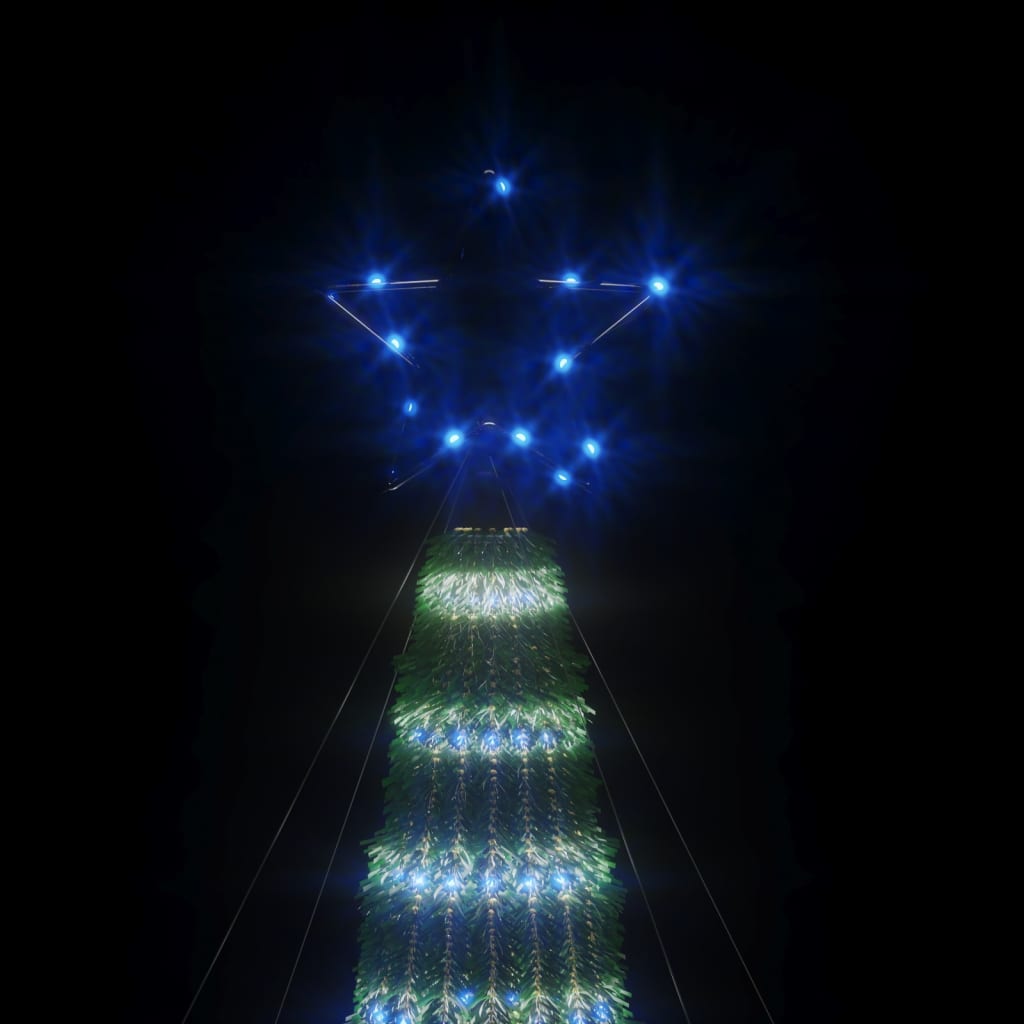vidaXL Arbre de Noël lumineux conique 275 LED bleu 180 cm