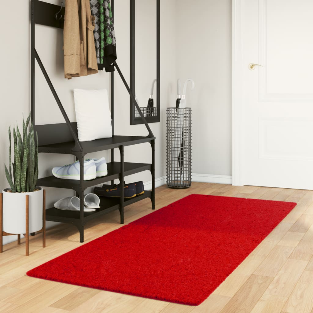 vidaXL Tapis HUARTE à poils courts doux et lavable rouge 80x200 cm