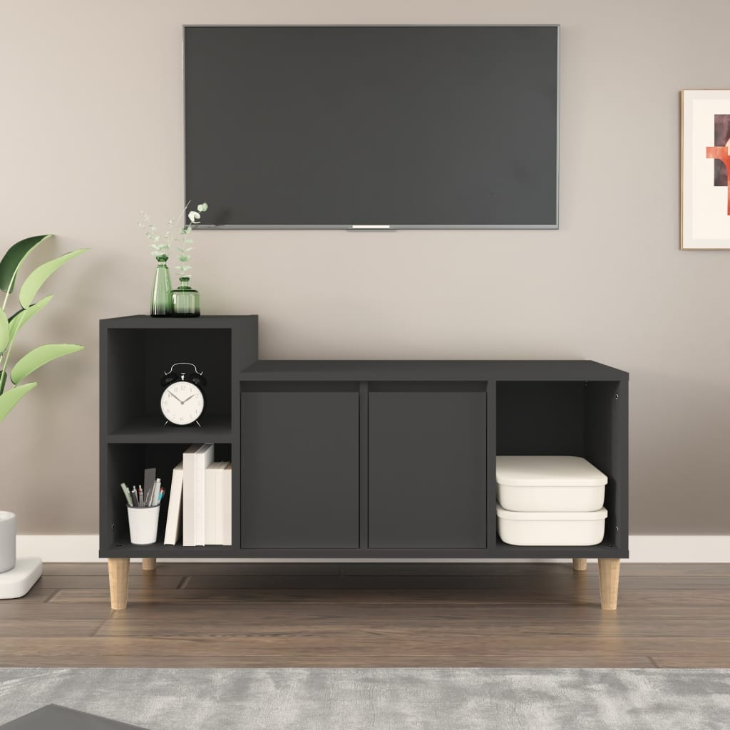 vidaXL Meuble TV Noir 100x35x55 cm Bois d'ingénierie