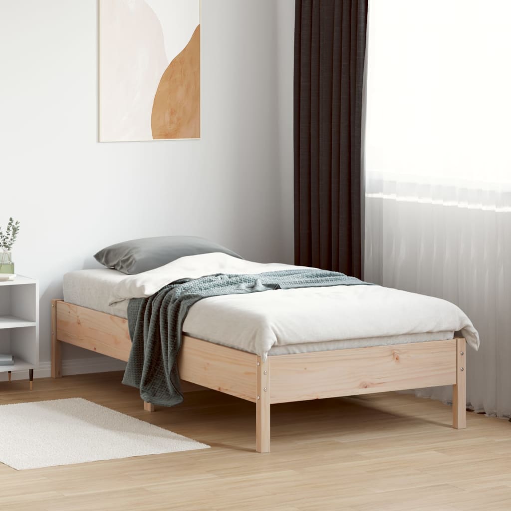 vidaXL Cadre de lit sans matelas 75x190 cm bois de pin massif