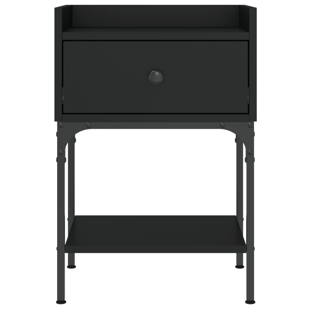 vidaXL Table de chevet noir 40,5x31x60 cm bois d’ingénierie