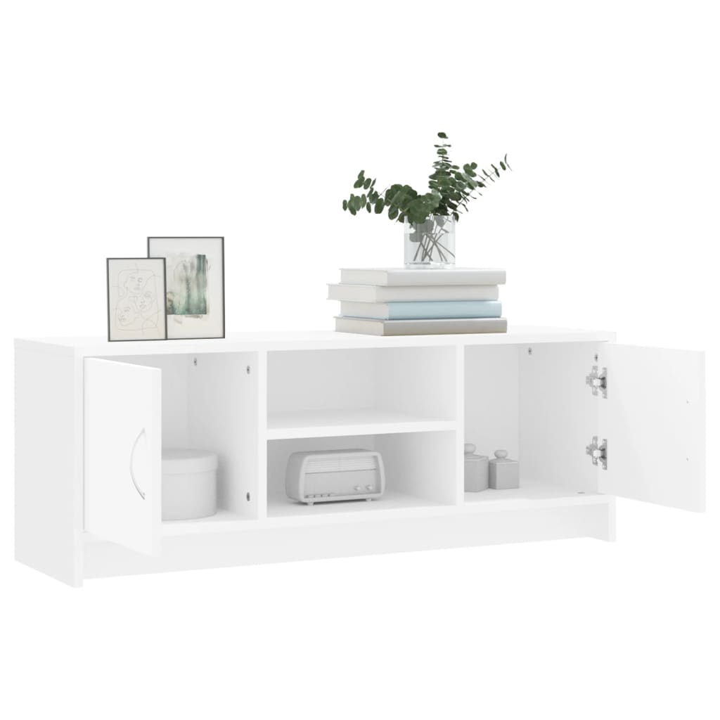 vidaXL Meuble TV blanc 102x30x37,5 cm bois d'ingénierie