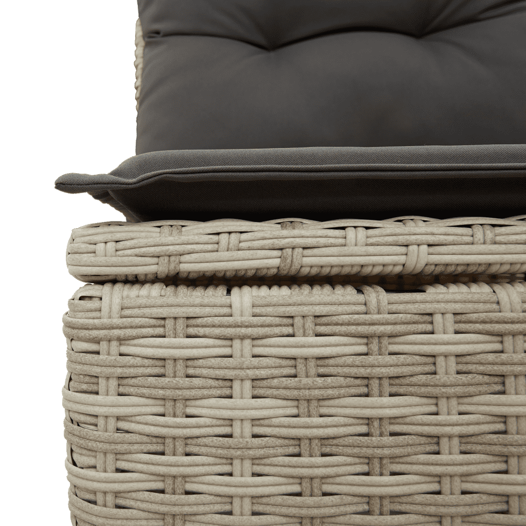 vidaXL Salon de jardin avec coussins 7 pcs gris clair résine tressée