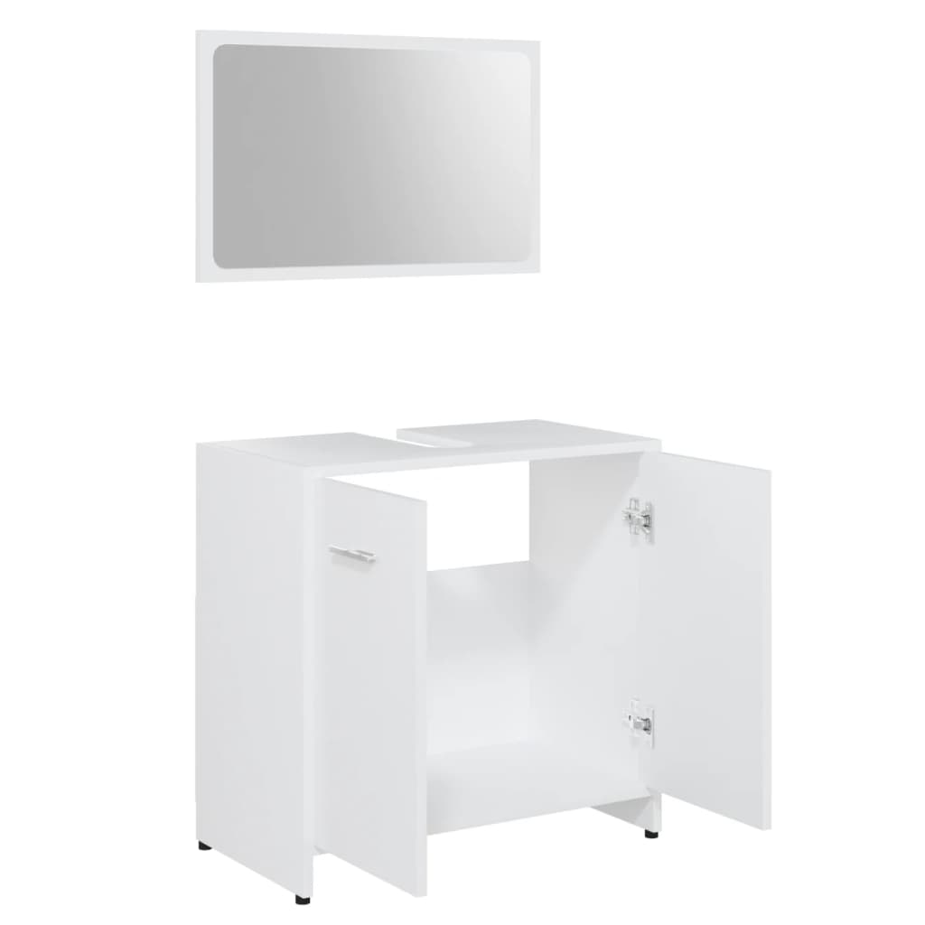 vidaXL Ensemble de meubles de bain 3 pcs Blanc Bois d'ingénierie