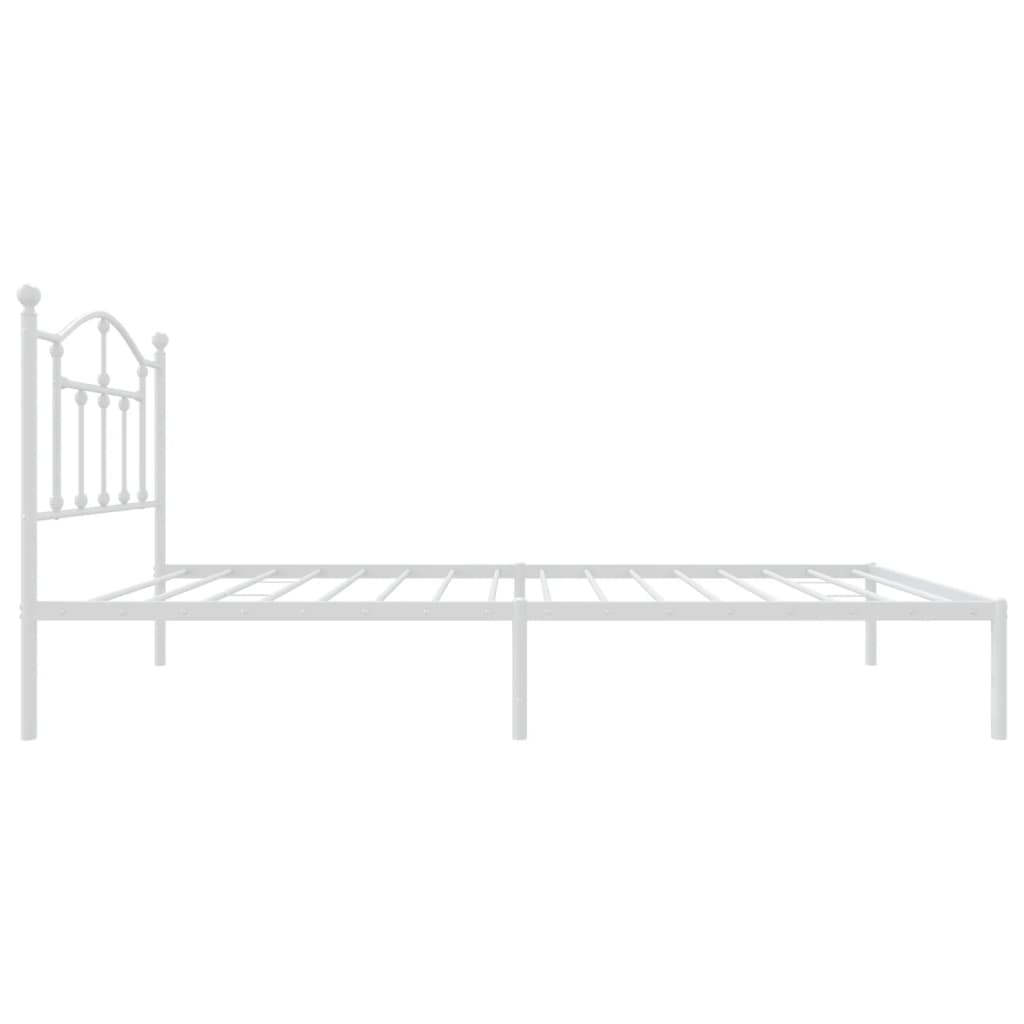 vidaXL Cadre de lit métal sans matelas avec tête de lit blanc 90x200cm