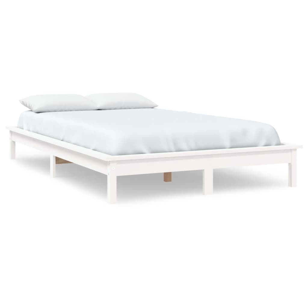 vidaXL Cadre de lit blanc 120x200 cm bois de pin massif