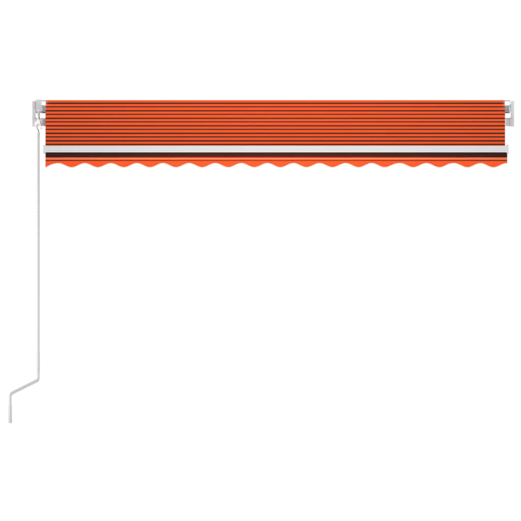 vidaXL Auvent automatique capteur de vent/LED 400x300 cm Orange/marron