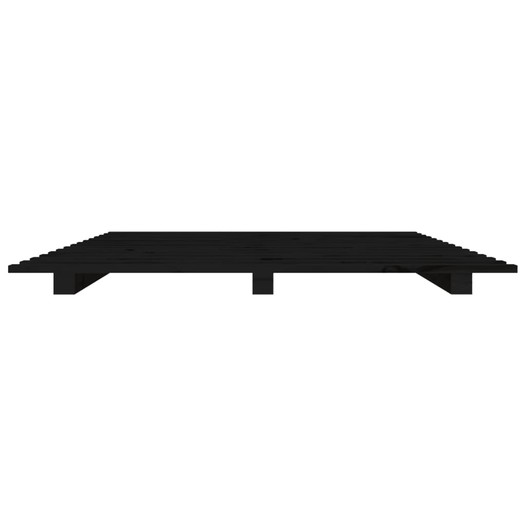 vidaXL Cadre de lit sans matelas noir 75x190 cm bois de pin massif