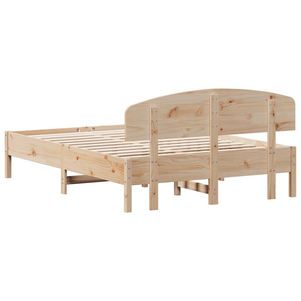 vidaXL Cadre de lit avec tête de lit 135x190 cm bois de pin massif
