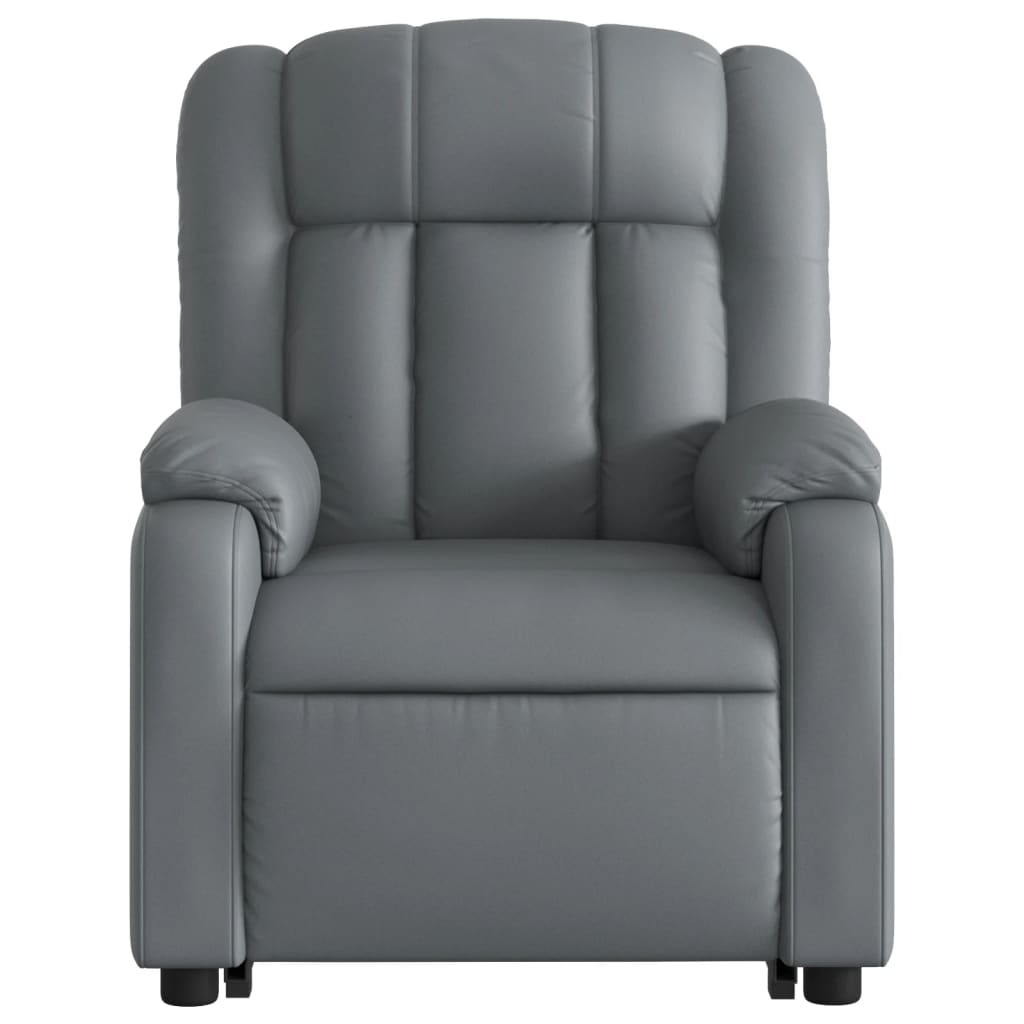 vidaXL Fauteuil inclinable de massage Gris Similicuir