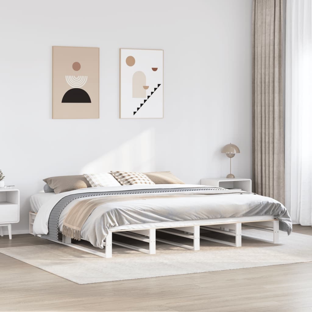 vidaXL Cadre de lit sans matelas blanc 180x200 cm bois massif de pin