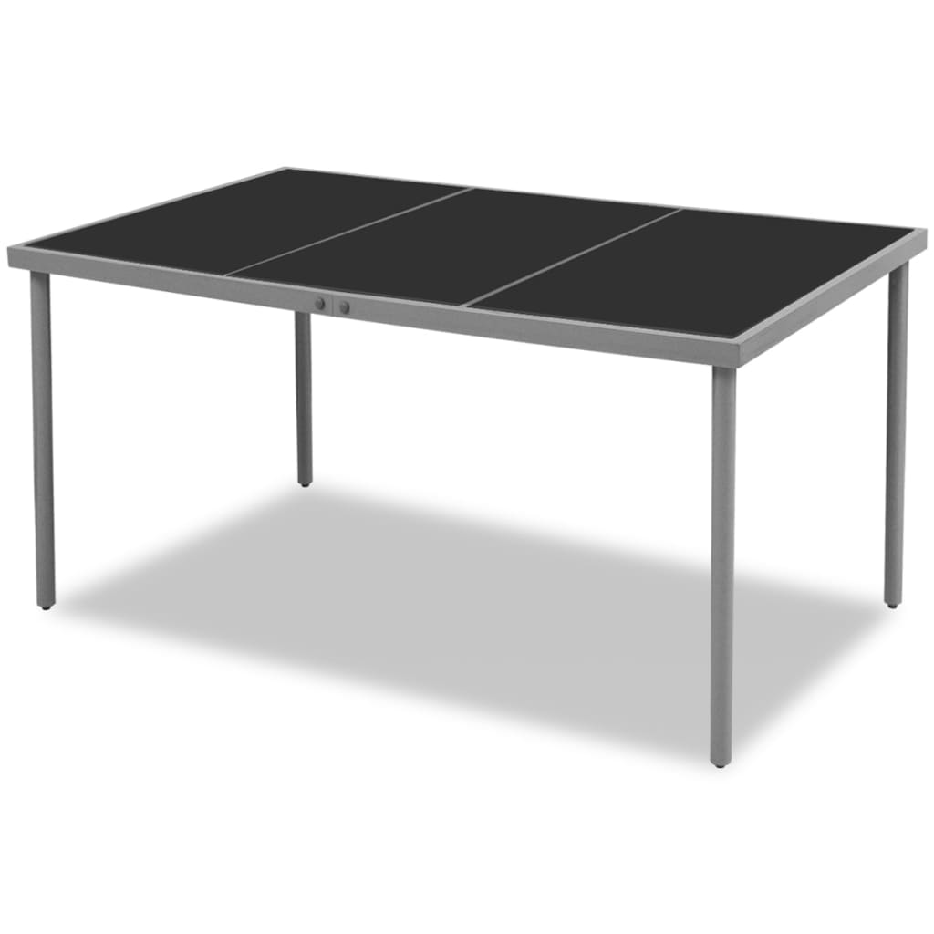 vidaXL Table de jardin 150x90x74 cm Noir Acier