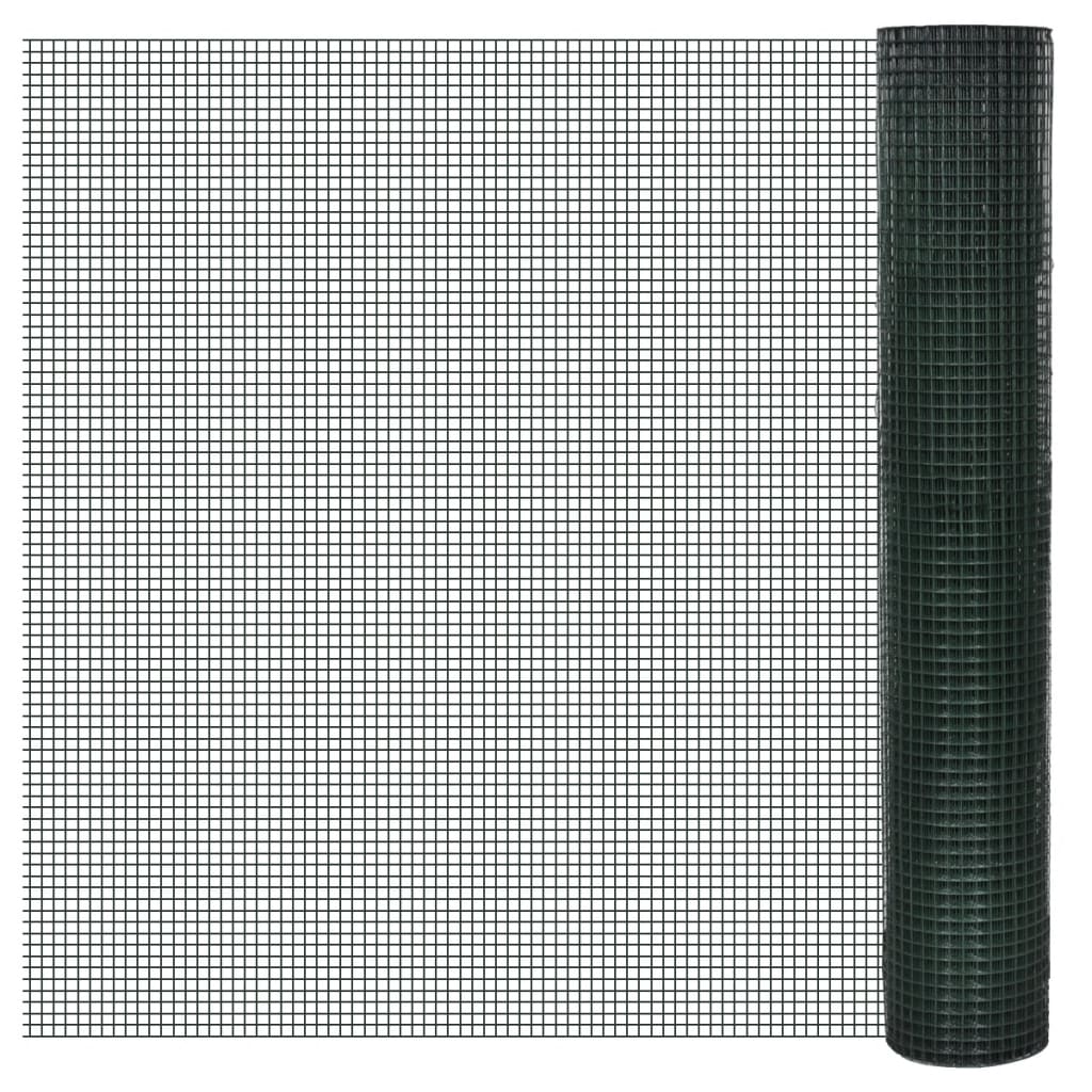 vidaXL Grillage Acier galvanisé et revêtement en PVC 10 x 1 m Vert
