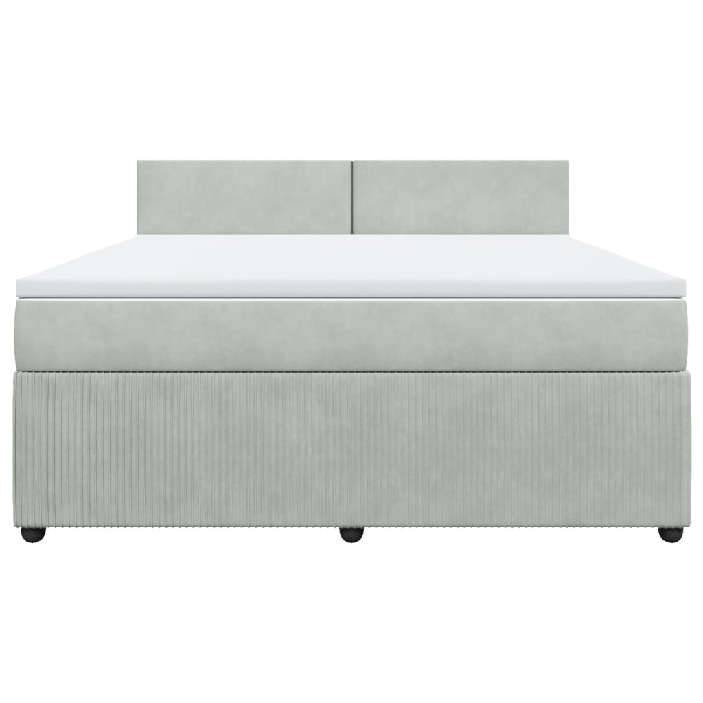 vidaXL Sommier à lattes de lit et matelas Gris clair 180x200cm Velours