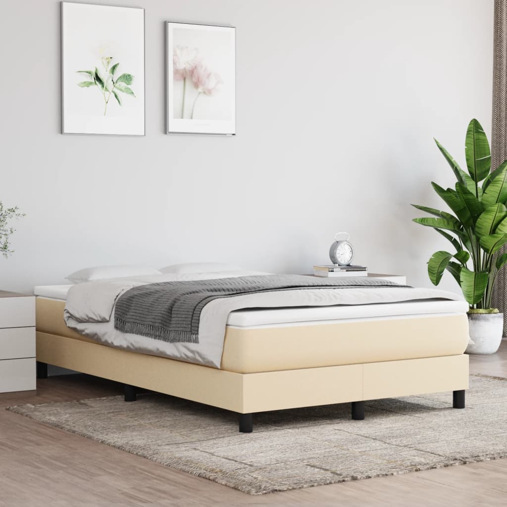 vidaXL Cadre de lit sans matelas crème 120x200 cm tissu