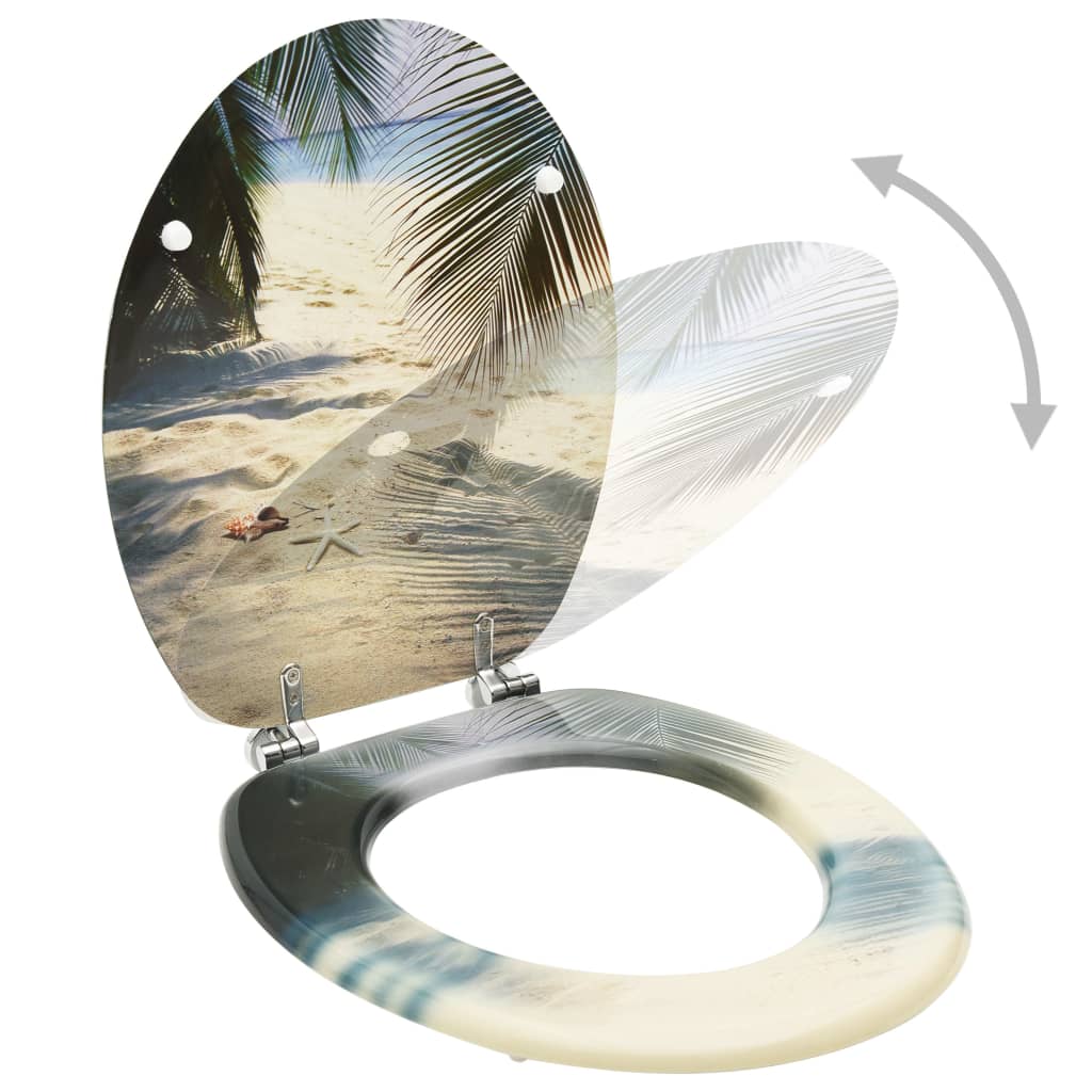 vidaXL Siège de toilette avec couvercle MDF Design de plage