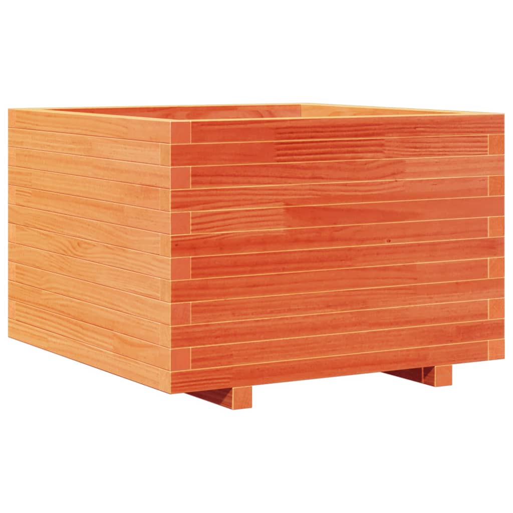 vidaXL Jardinière cire marron 70x70x49,5 cm bois de pin massif