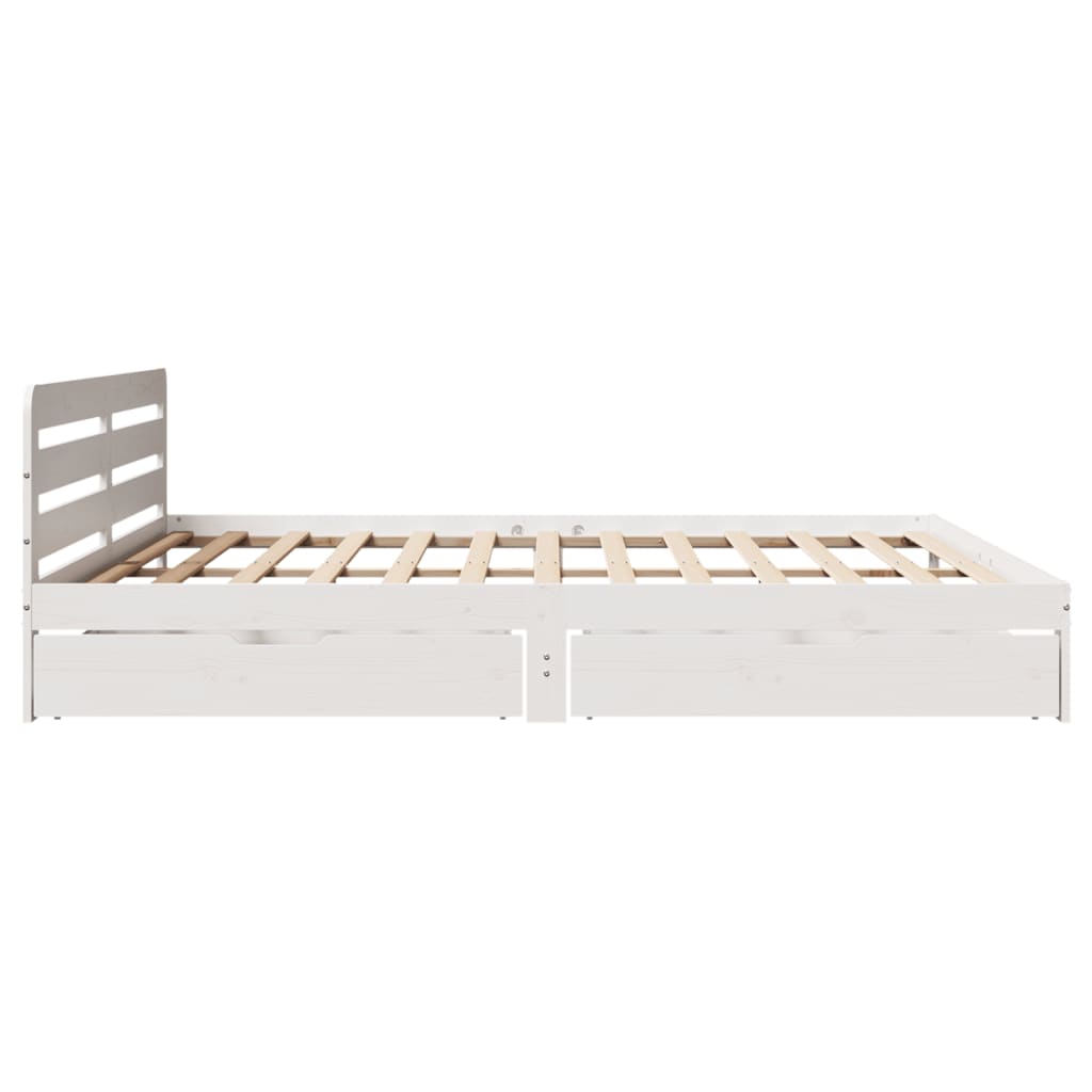 vidaXL Cadre de lit sans matelas blanc 180x200 cm bois massif de pin