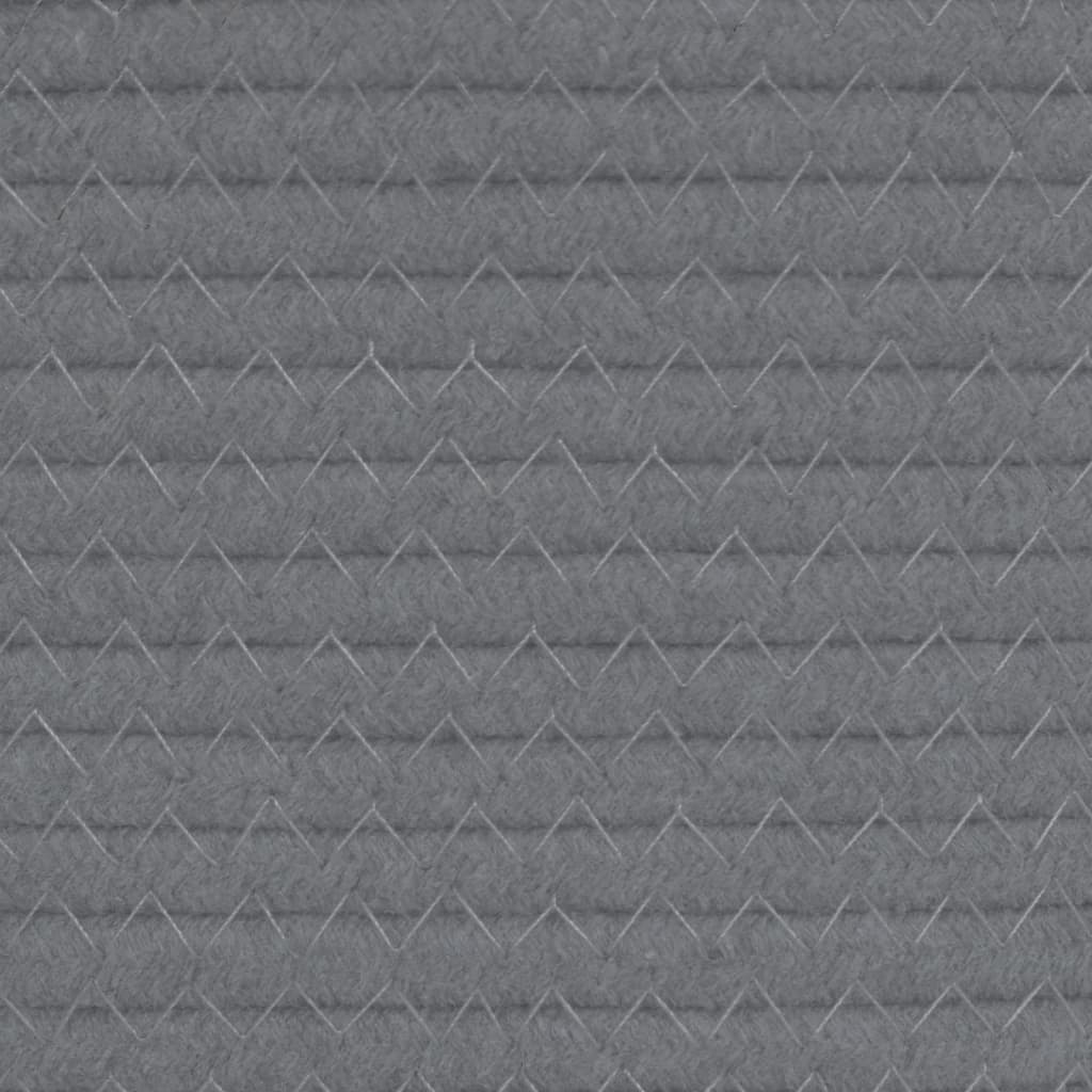 vidaXL Panier de rangement gris et blanc Ø43x38 cm coton