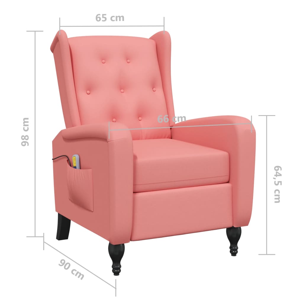 vidaXL Fauteuil de massage inclinable rose velours