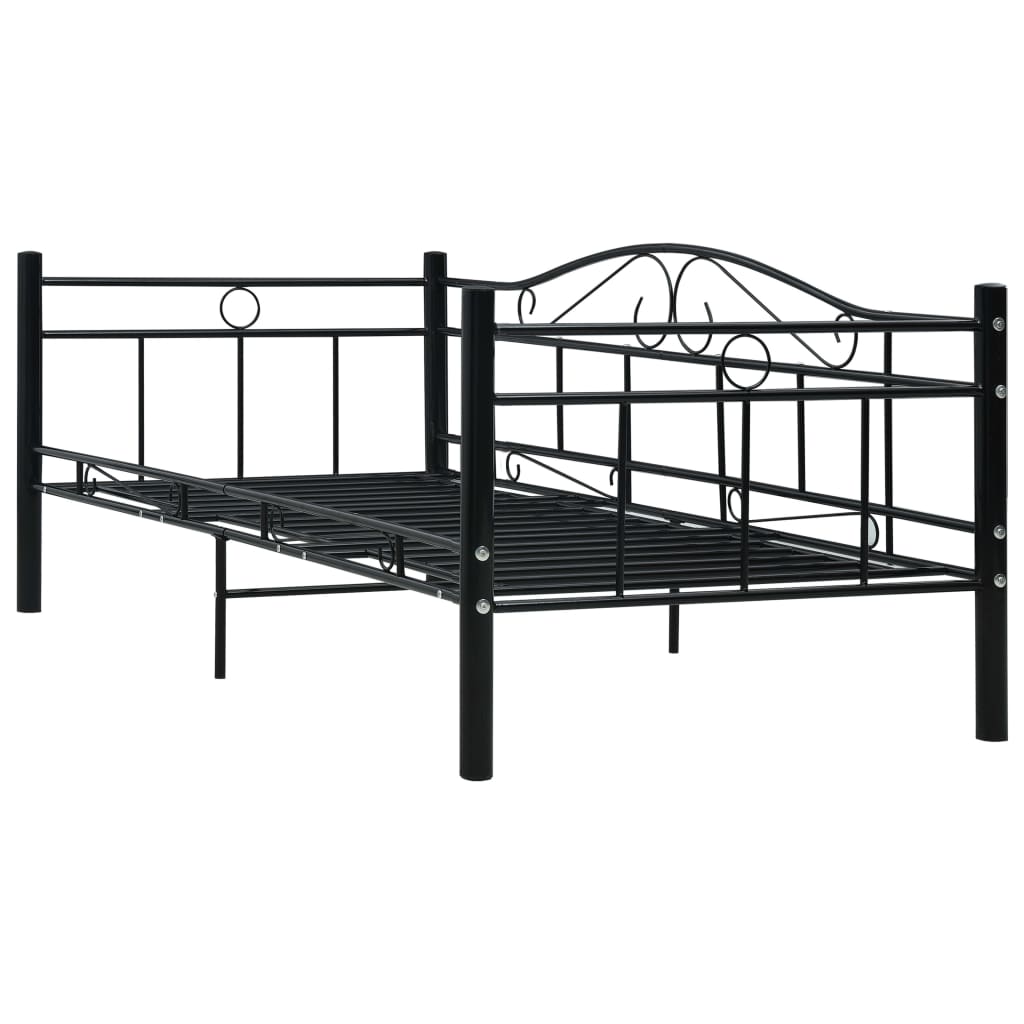 vidaXL Cadre de lit de repos sans matelas Noir Métal 90x200cm