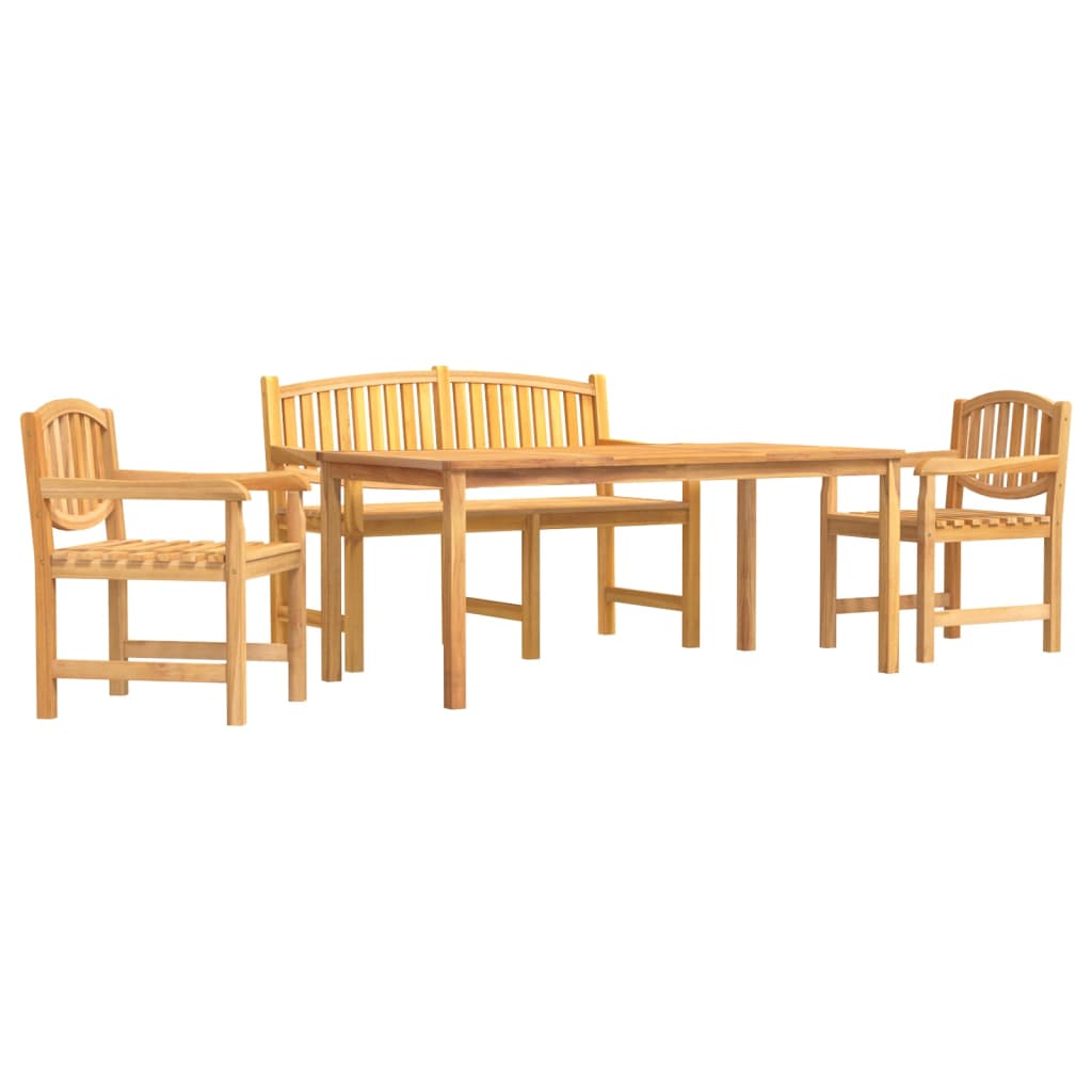 vidaXL Ensemble à manger de jardin 4 pcs Bois de teck massif