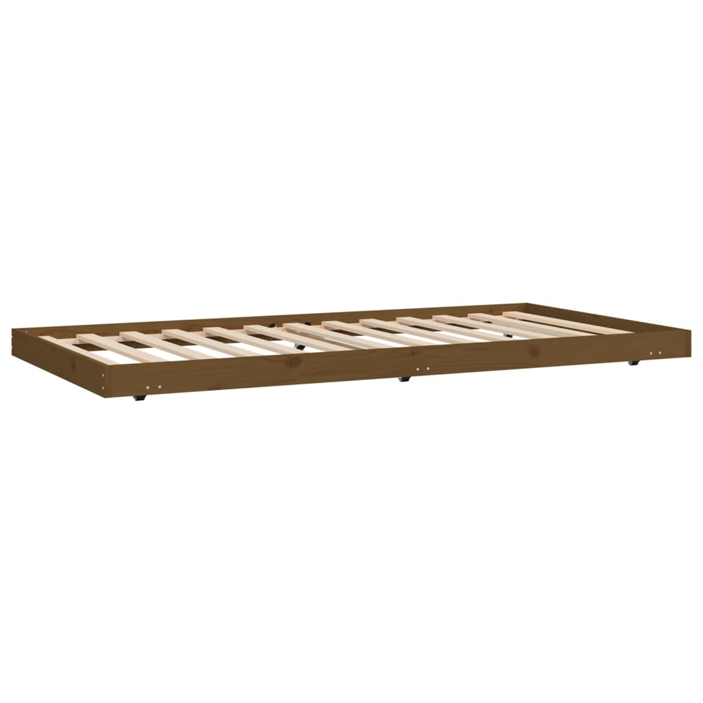 vidaXL Cadre de lit sans matelas marron miel 100x200cm bois pin massif