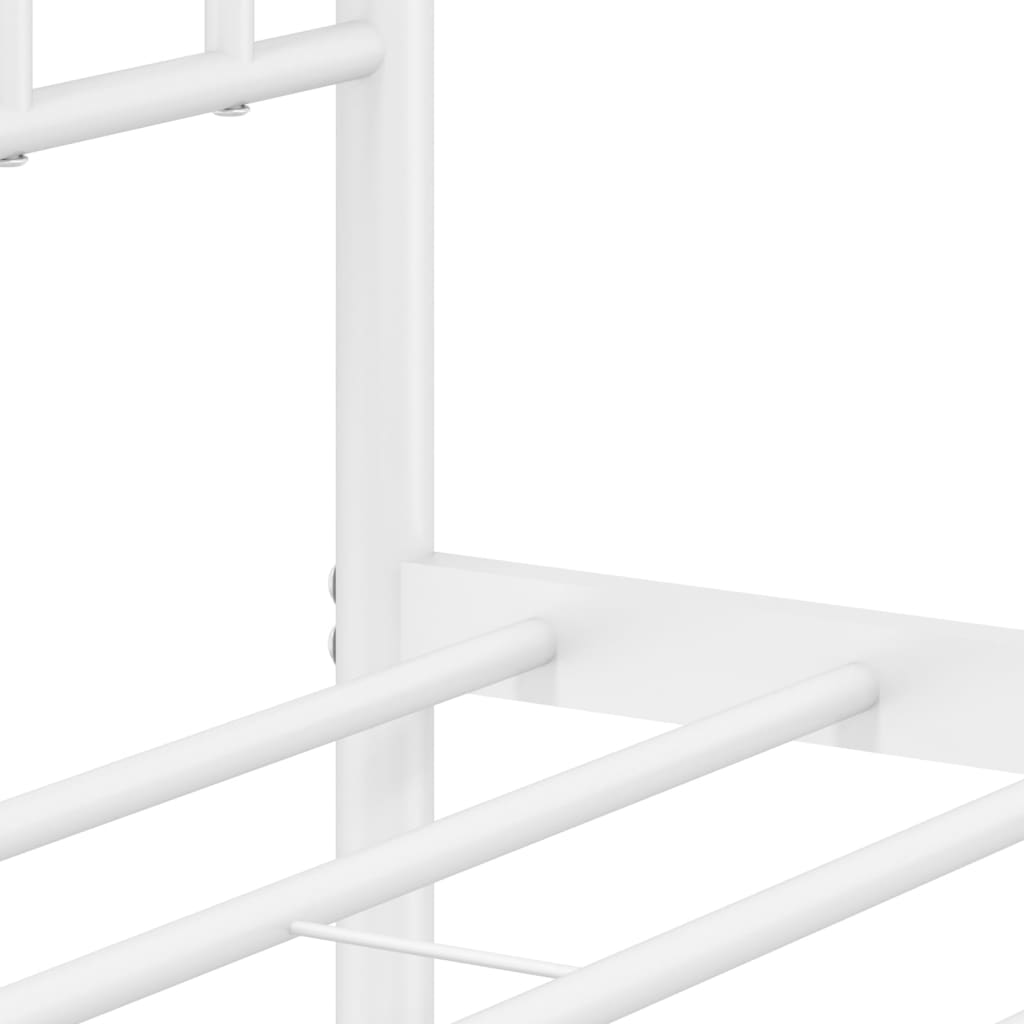 vidaXL Cadre de lit métal sans matelas avec pied de lit blanc 90x200cm