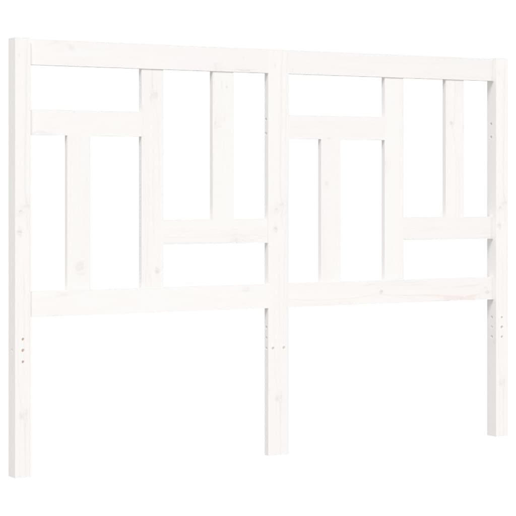 vidaXL Cadre de lit avec tête de lit blanc 140x190 cm bois massif