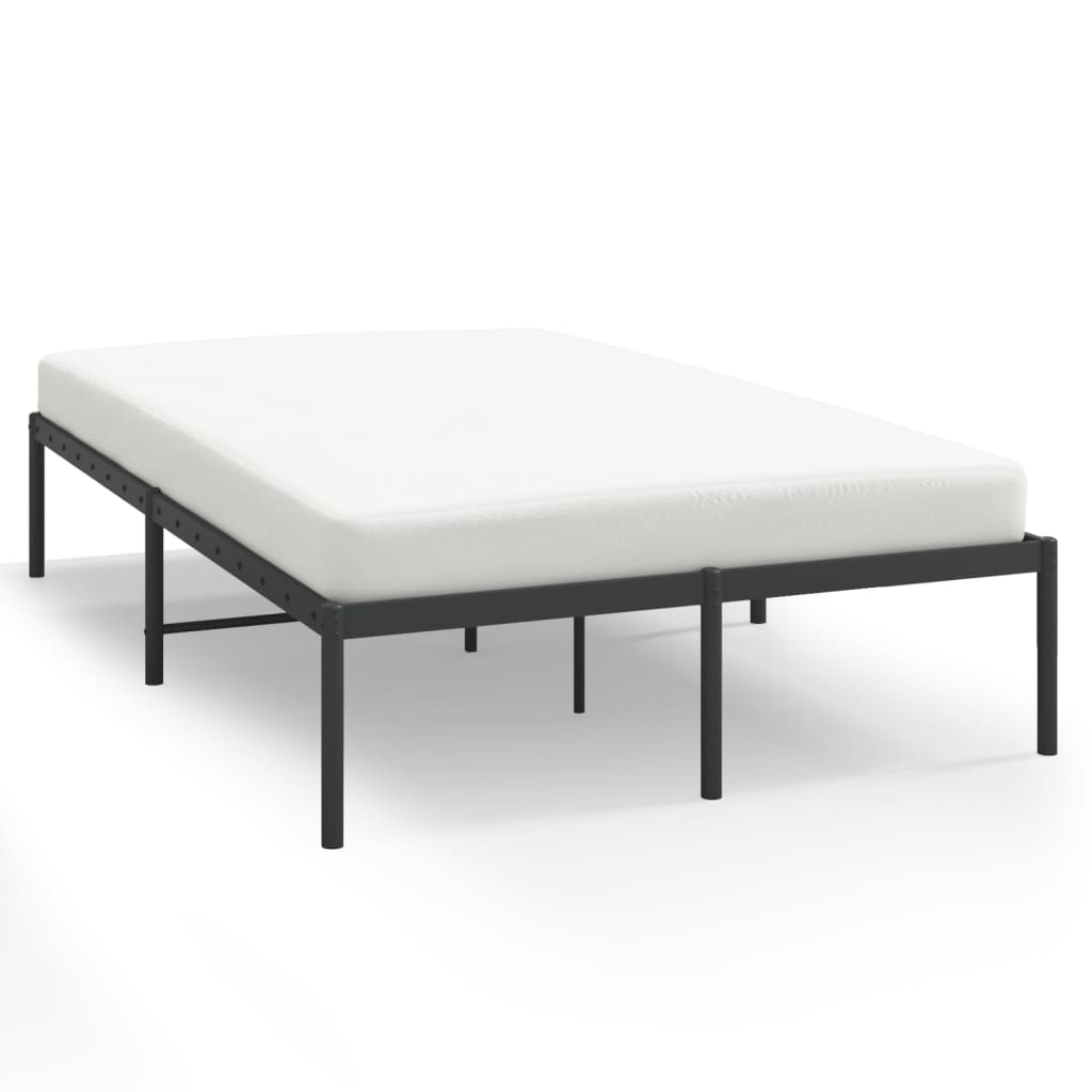 vidaXL Cadre de lit métal sans matelas noir 120x190 cm