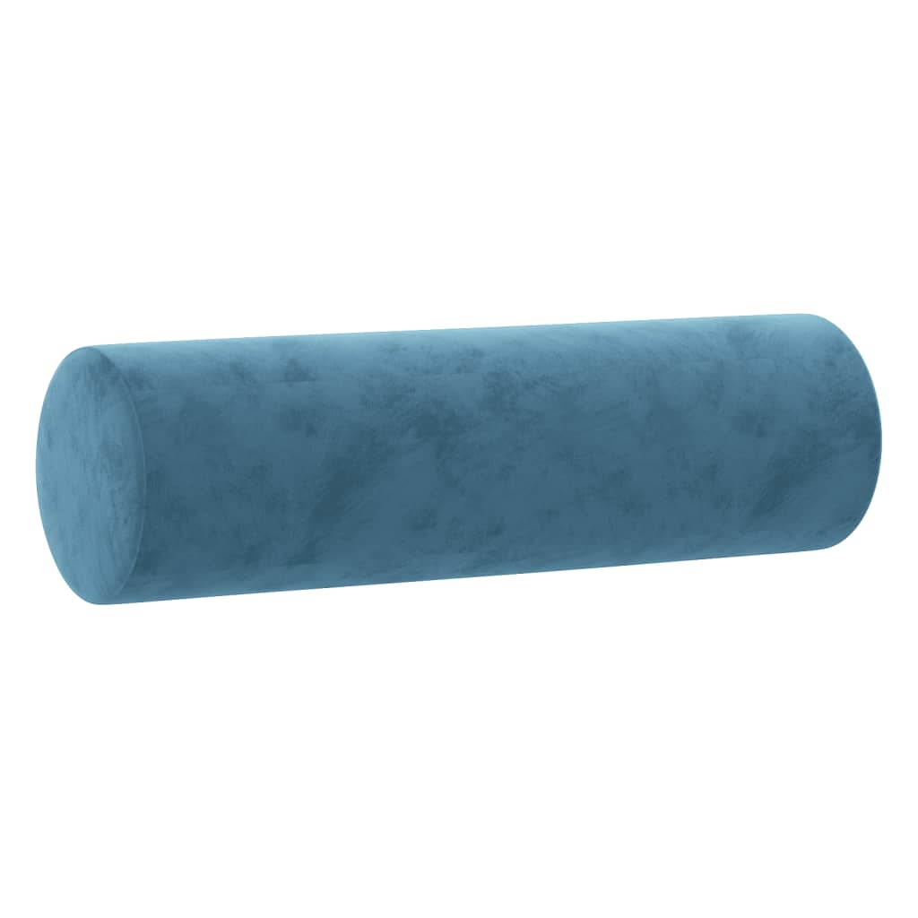 vidaXL Coussins décoratifs lot de 2 Bleu Ø15x50 cm Velours