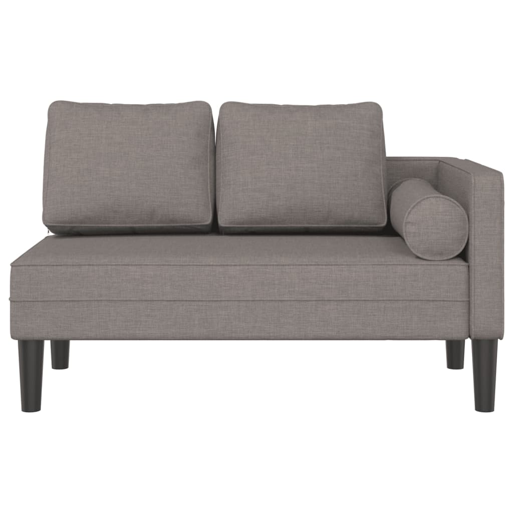 vidaXL Chaise longue avec coussins taupe tissu