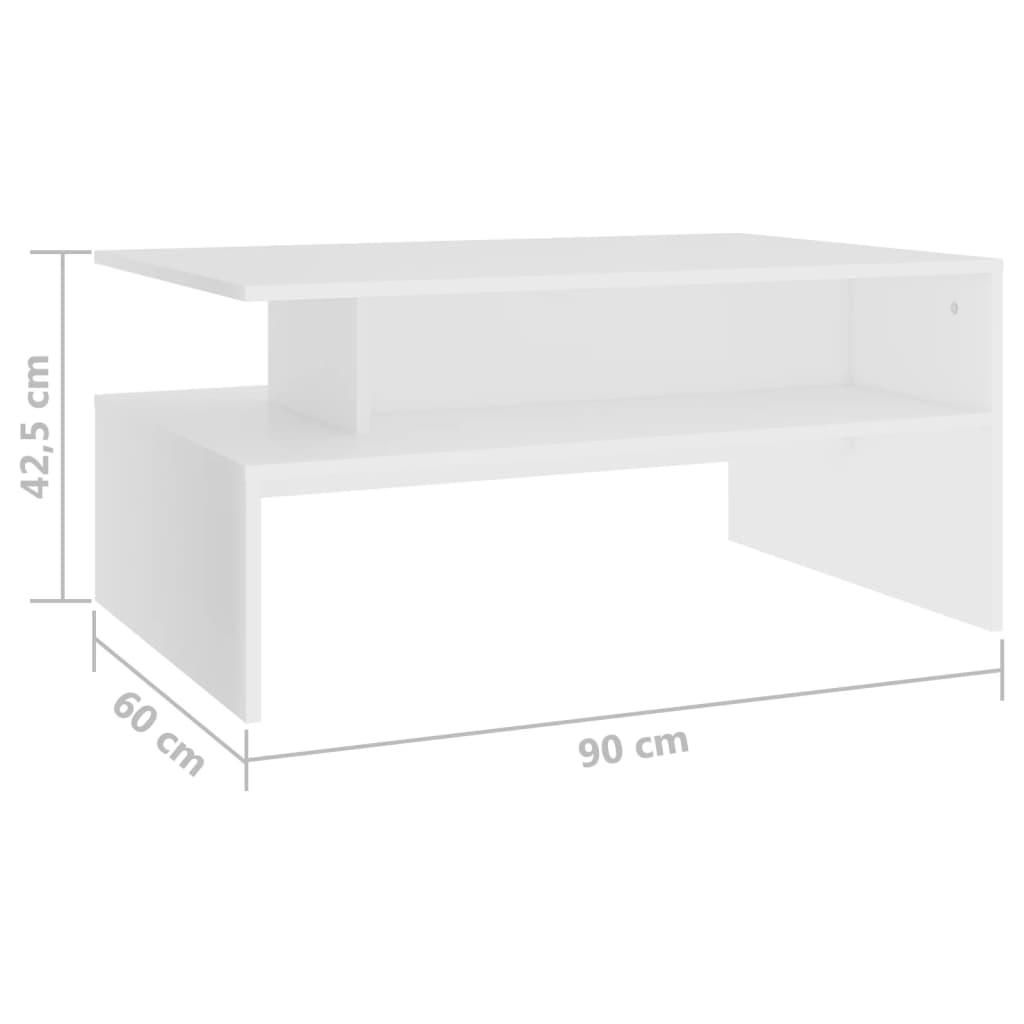 vidaXL Table basse Blanc 90x60x42,5 cm Aggloméré