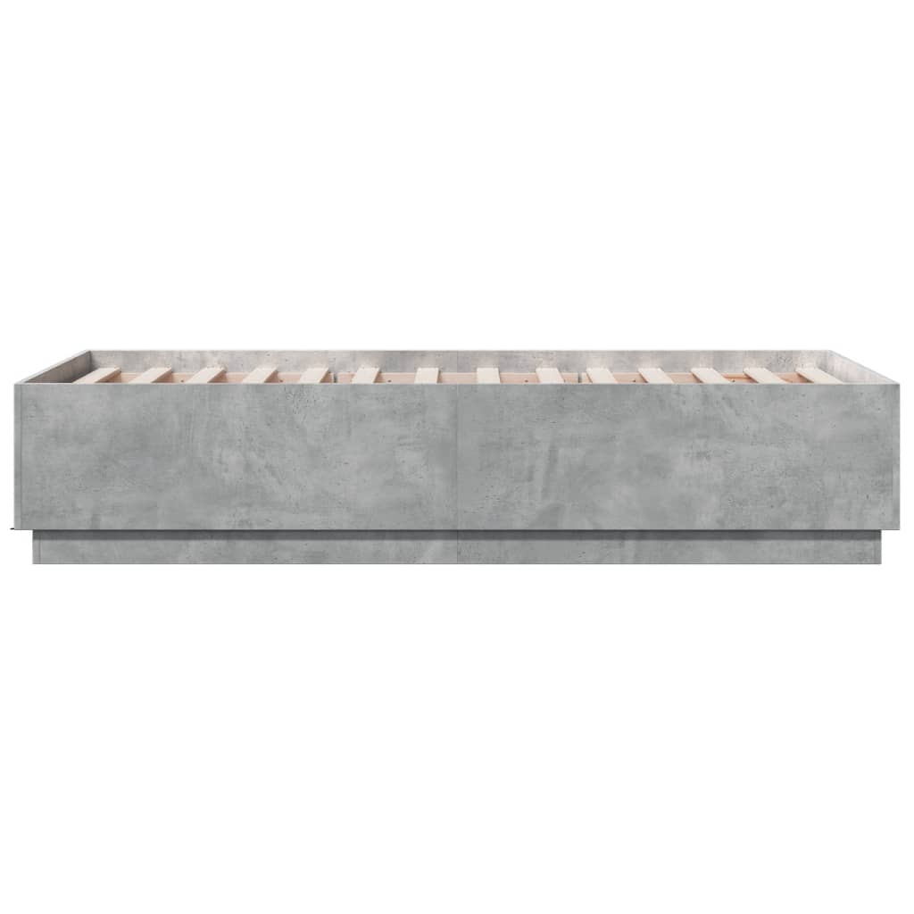 vidaXL Cadre de lit sans matelas gris béton 90x190 cm