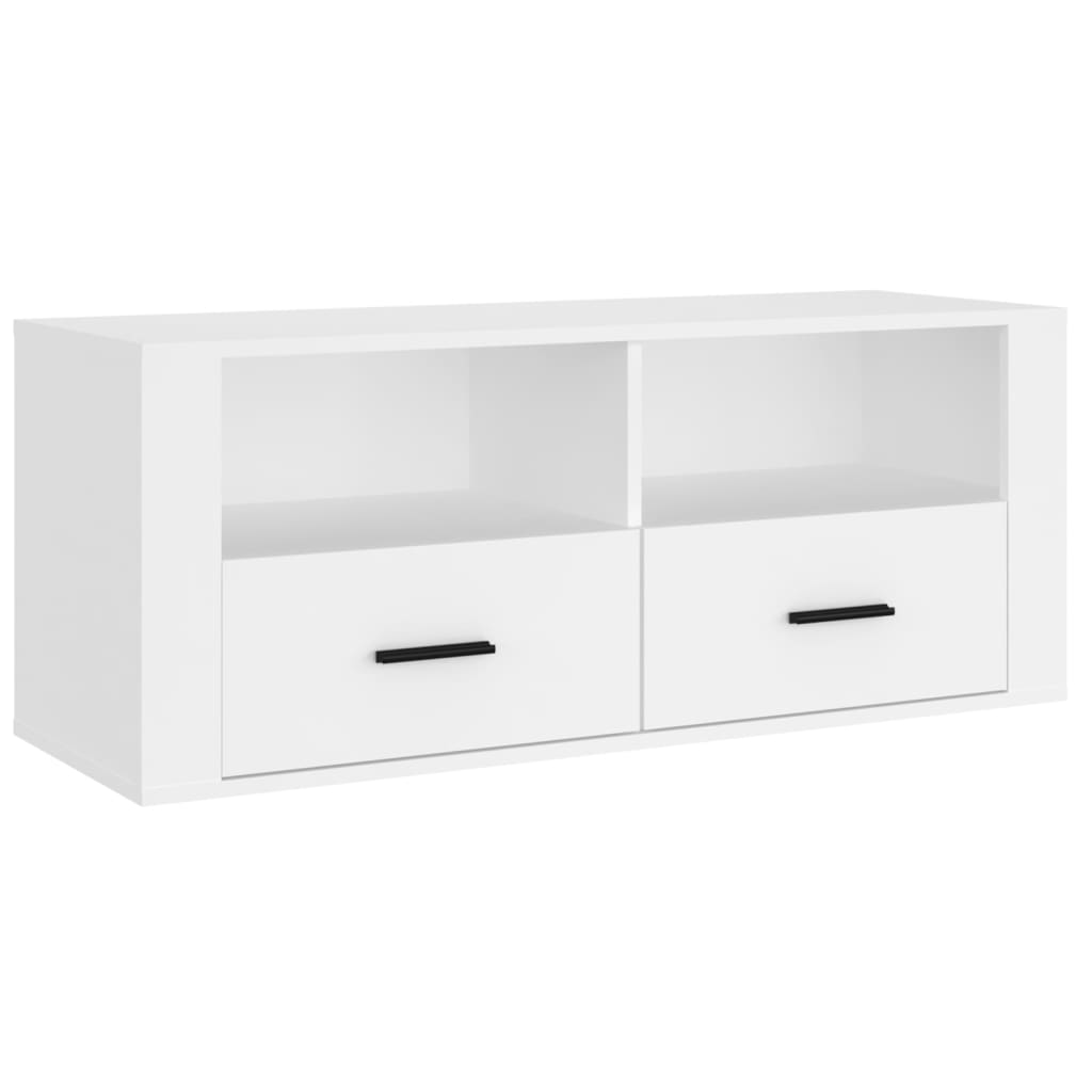 vidaXL Meuble TV Blanc 100x35x40 cm Bois d'ingénierie