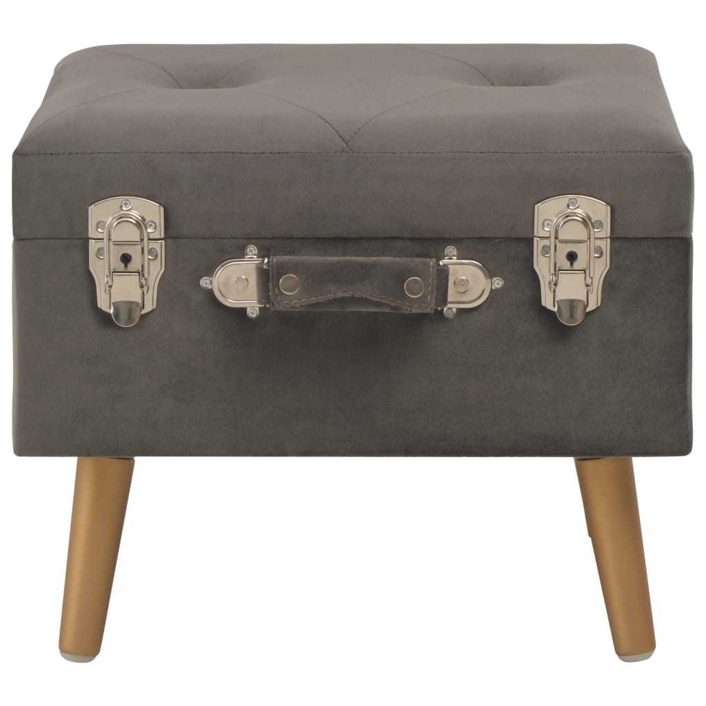 vidaXL Tabouret de rangement 40 cm Gris Velours