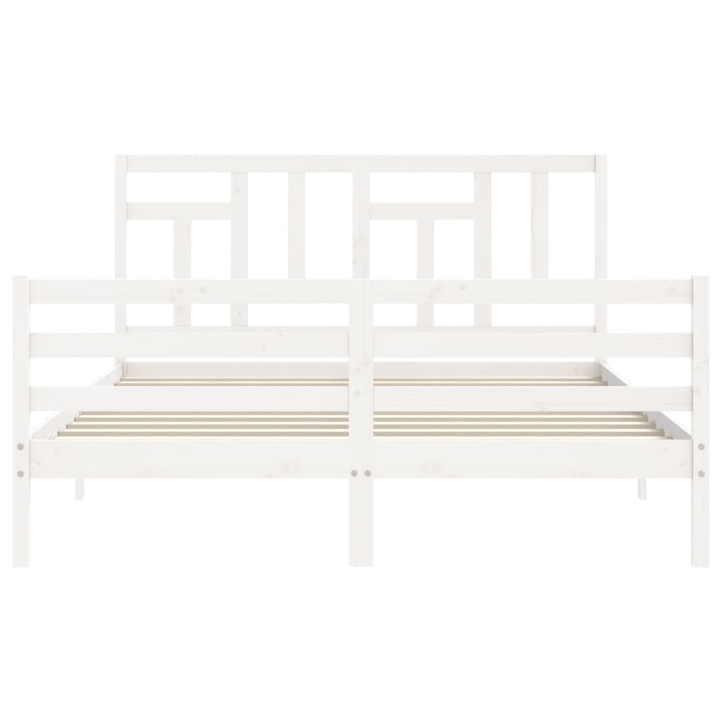 vidaXL Cadre de lit sans matelas blanc bois de pin massif